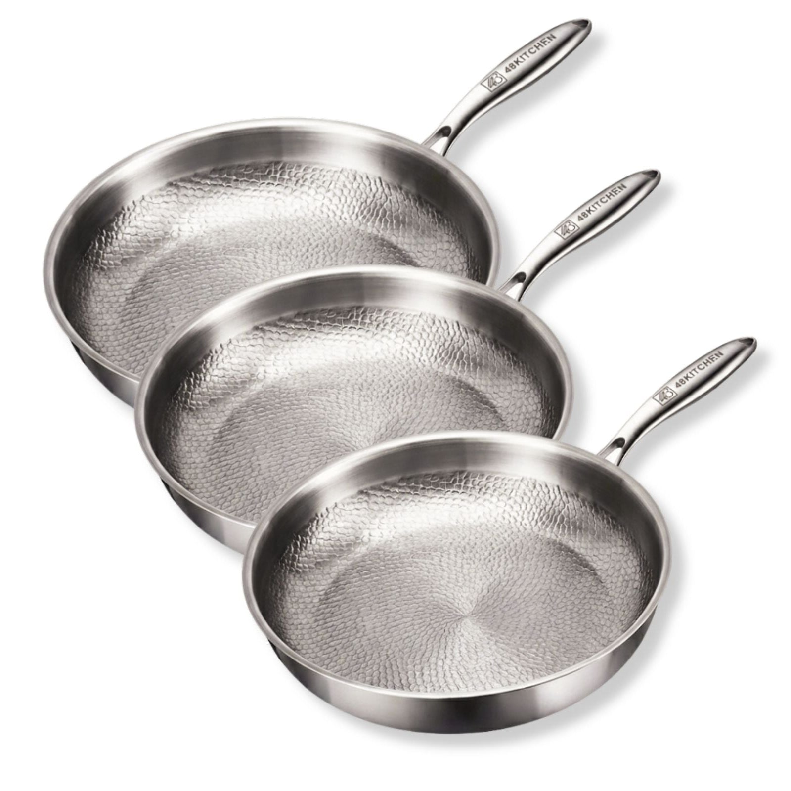 Titanium Antiaanbak Koekenpannen set 3-delig