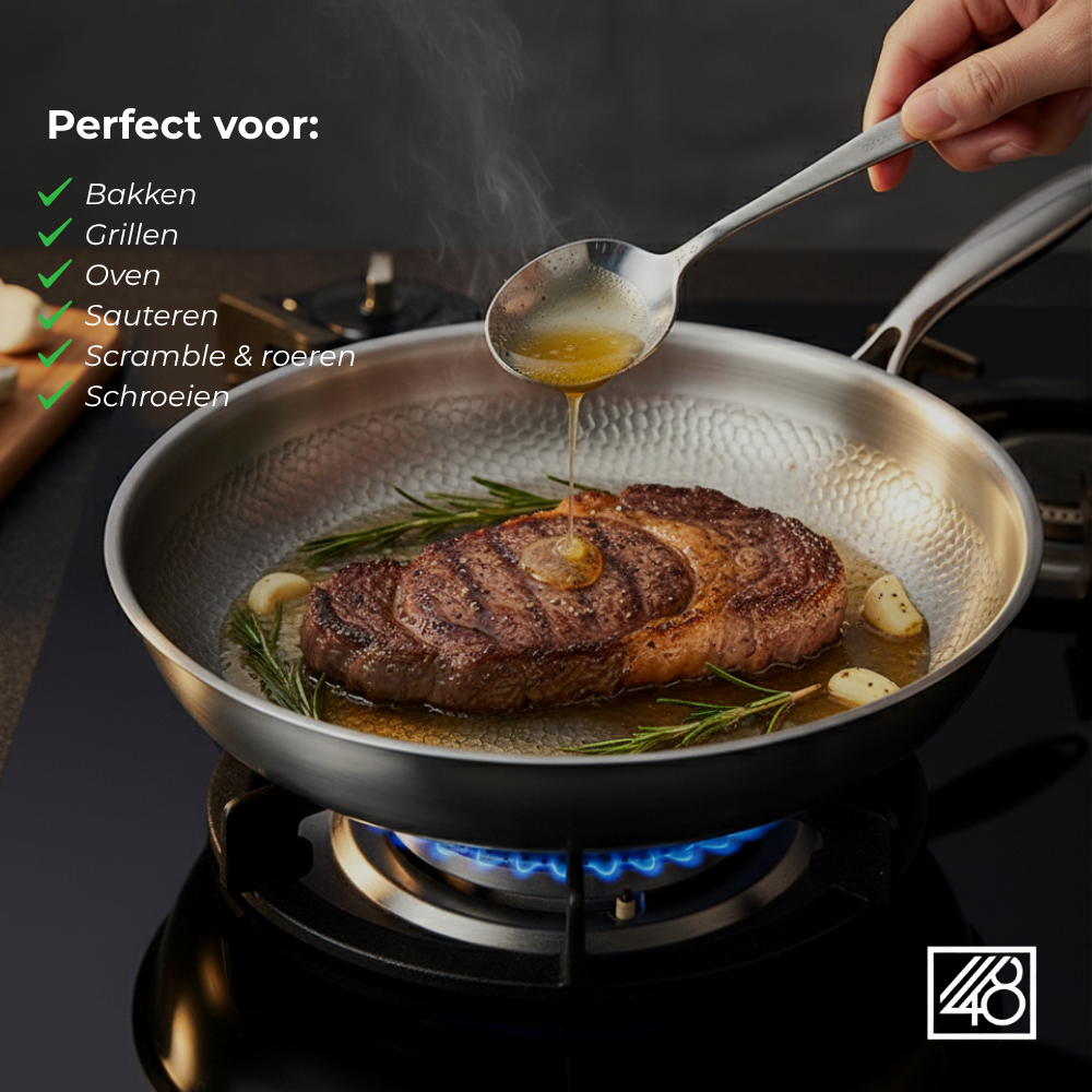 Titanium Antiaanbak Koekenpannen set 3-delig